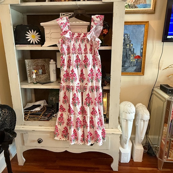 STS Sail to Sable debra smocked bodice mid dress Amy Littleson mcnitt XL - Picture 7 of 7